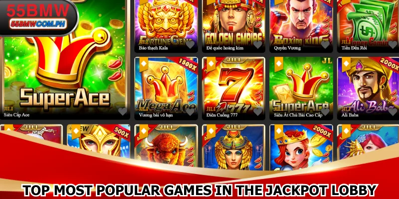 Top most popular games in the jackpot lobby